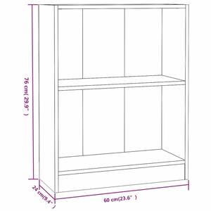 Bücherregal 3016500-3 Weiß - Holzwerkstoff - 24 x 76 x 60 cm