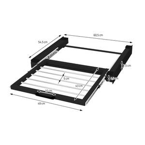 Zwischenbaurahmen Wäscheleine aus Stahl Schwarz - Metall - 55 x 8 x 61 cm
