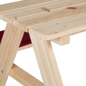 Table & bancs en bois pour enfants Marron - Rouge - Bois manufacturé - Matière plastique - Textile - 89 x 50 x 79 cm