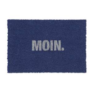 Paillasson coco «Moin» Bleu - Blanc - Fibres naturelles - Matière plastique - 60 x 2 x 40 cm