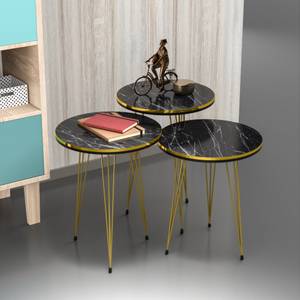 Set de 3 tables d'appoint Ry rondes Multicolore - 34 x 55 x 34 cm