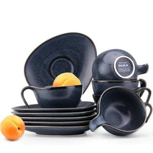 Kaffeeservice TIME BLACK (12er-Set) Blau - Porzellan