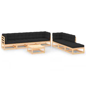 Garten-Lounge-Set (8-teilig) 3009812-2 Anthrazit - Holz