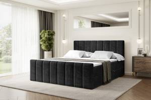 Boxspringbett OTTA-Z Schwarz - Breite: 180 cm - H3