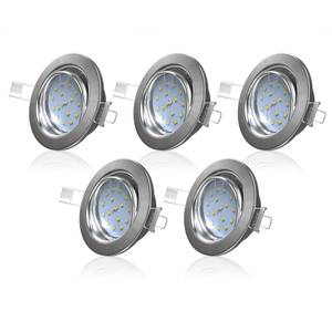 LED Einbauleuchte 5er Set Silber - Metall - Kunststoff - 9 x 3 x 9 cm