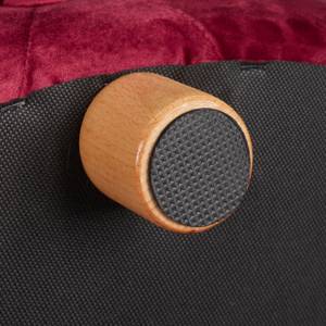 Runder Sitzhocker in Bordeaux Braun - Rot - Holzwerkstoff - Kunststoff - Textil - 65 x 41 x 65 cm