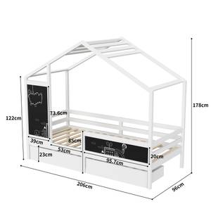 Kinder Etagenbett LTSCC34 Weiß - Massivholz - 96 x 178 x 206 cm