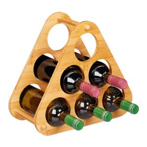 Étagère à vin pour 6 bouteilles pyramide Marron - Bambou - 35 x 31 x 19 cm