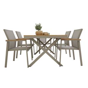 Gartenmöbelset WINDY Beige - Metall - 150 x 75 x 90 cm