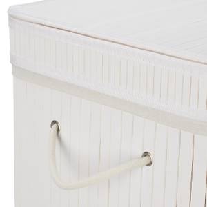 Lot de 2 corbeilles linge Bambou blanc Blanc