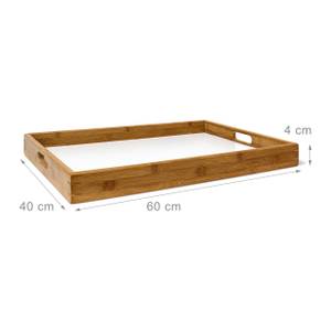 Table d'appoint pliable bambou plateau Marron - Blanc - Bambou - Bois manufacturé - 40 x 72 x 60 cm
