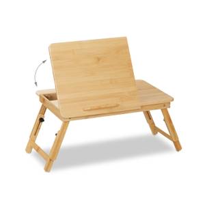 Table de lit en bambou pour ordinateur Marron - Bambou - Métal - Matière plastique - 61 x 49 x 30 cm