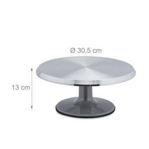 Plateau de service pivotant en aluminium Argenté - Métal - Matière plastique - 31 x 13 x 31 cm