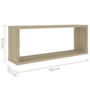 Wandregal (4er Set) 3016486-3 Eiche Sonoma Dekor - 15 x 23 x 60 cm - Anzahl Teile im Set: 4