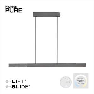 LED Pendellampe PURE MOTO-RISE Grau - Metall - 120 x 240 x 120 cm