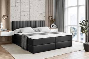 Boxspringbett EDITA Hochglanz Schwarz - Breite: 160 cm - H4