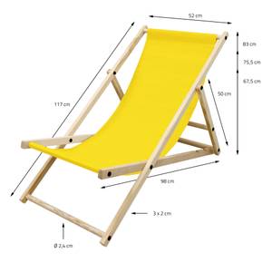 Chaise longue de plage ML-DESIGN jaune Jaune