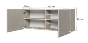 Hängeschrank TEEN FLEX Grau - Holzwerkstoff - 110 x 45 x 27 cm