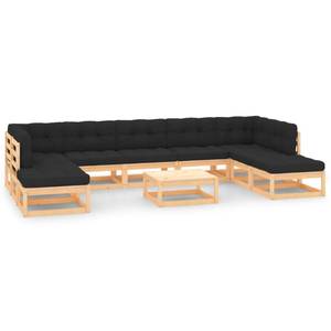 Garten-Lounge-Set (10-teilig) 3009739-2 Anthrazit - Holz