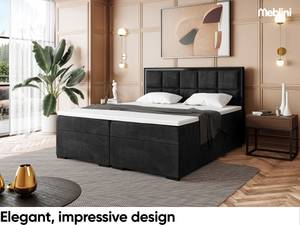 Boxspringbett Dani Black Schwarz - 160 x 214 cm - H4