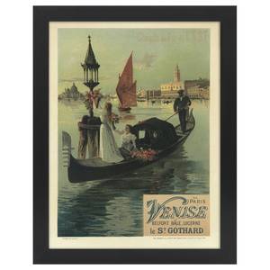 Bilderrahmen Poster De Paris à Venise Schwarz