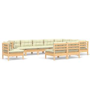 Garten-Lounge-Set Weiß - Massivholz - 64 x 63 x 64 cm