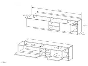 TV Wand IDESIA Grau - Holzwerkstoff - 40 x 171 x 260 cm