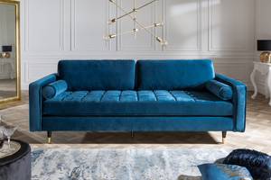 3er Sofa COZY VELVET Blau
