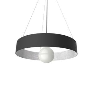 Suspension Halo Noir - Argenté - Diamètre : 40 cm