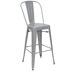 Tabouret de bar A73 métal (lot de 2) Gris