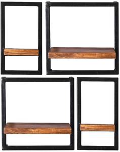 Wandregal Set Panama V 4tlg. Braun - Massivholz - Holzart/Dekor - 60 x 75 x 25 cm