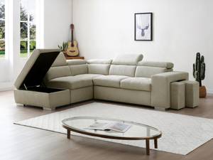 Schlafsofa MELICENA Beige - Textil - 224 x 81 x 263 cm