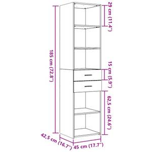 Highboard DE5683 Grau - Holzwerkstoff - 43 x 185 x 45 cm