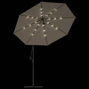 Ampelschirm mit LED-Leuchten Taupe