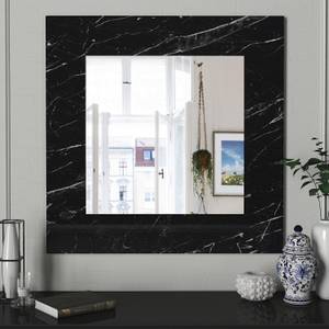 Spiegel Tiamat 90x90 Schwarz Marmoroptik Schwarz - Holzwerkstoff - Glas - 90 x 90 x 3 cm