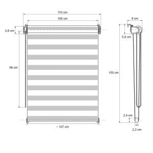 Doppelrollo Grau 110x150 cm Klemmfix Grau