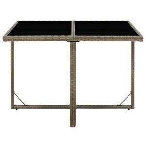 Gartentisch Grau - Metall - Polyrattan - 109 x 74 x 109 cm