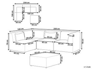 Modulsofa LEMVIG 5-tlg Beige - Taupe - 250 x 166 cm