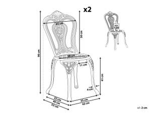 Gartenstuhl BOVINO 2-tlg Braun - Metall - 43 x 90 x 53 cm