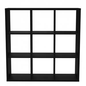 Etagère cube 9 casiers noir mat CLASSICO Noir - Bois manufacturé - 107 x 107 x 33 cm