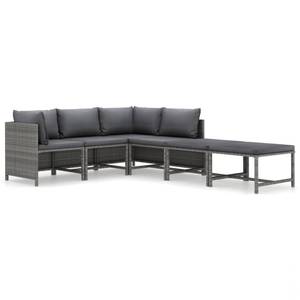 Garten-Lounge-Set (6-teilig) 3009676-14 Grau - Metall - Polyrattan - 60 x 60 x 60 cm