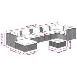 Garten-Lounge-Set (8-teilig) 3013633-13 Anthrazit - Grau