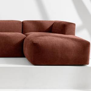 Ecksofa BUFFO 6-Sitzer Orange - Breite: 377 cm - Armlehne beidseitig montierbar - Ecke davorstehend rechts - Ottomane davorstehend rechts