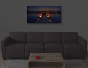 LED-Bild  Wanduhr Timer Holz teilmassiv - 110 x 55 x 3 cm