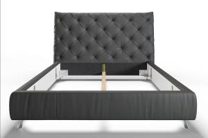 Bett ANNY Polsterbett Leder Schwarz - 216 x 146 cm