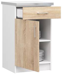 Küchenschrank LIMA 50 1T 1S Braun - Weiß - Holzwerkstoff - 50 x 82 x 45 cm