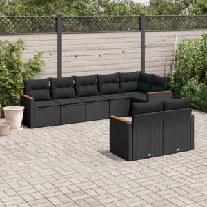 Gartensitzgruppe K6292(8-tlg) Schwarz - Massivholz - 69 x 62 x 62 cm