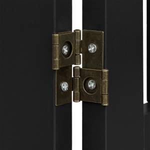Schwarzes Absperrgitter mit Tür 4-teilig Schwarz - Holzwerkstoff - 207 x 70 x 30 cm