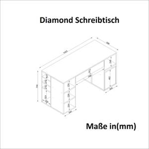 Schreibtisch Diamond Weiß Weiß - Holzwerkstoff - 145 x 74 x 60 cm