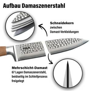 DAMAST HAMMERSCHLAG KOCHMESSER 22132 Braun - Metall - 4 x 6 x 34 cm